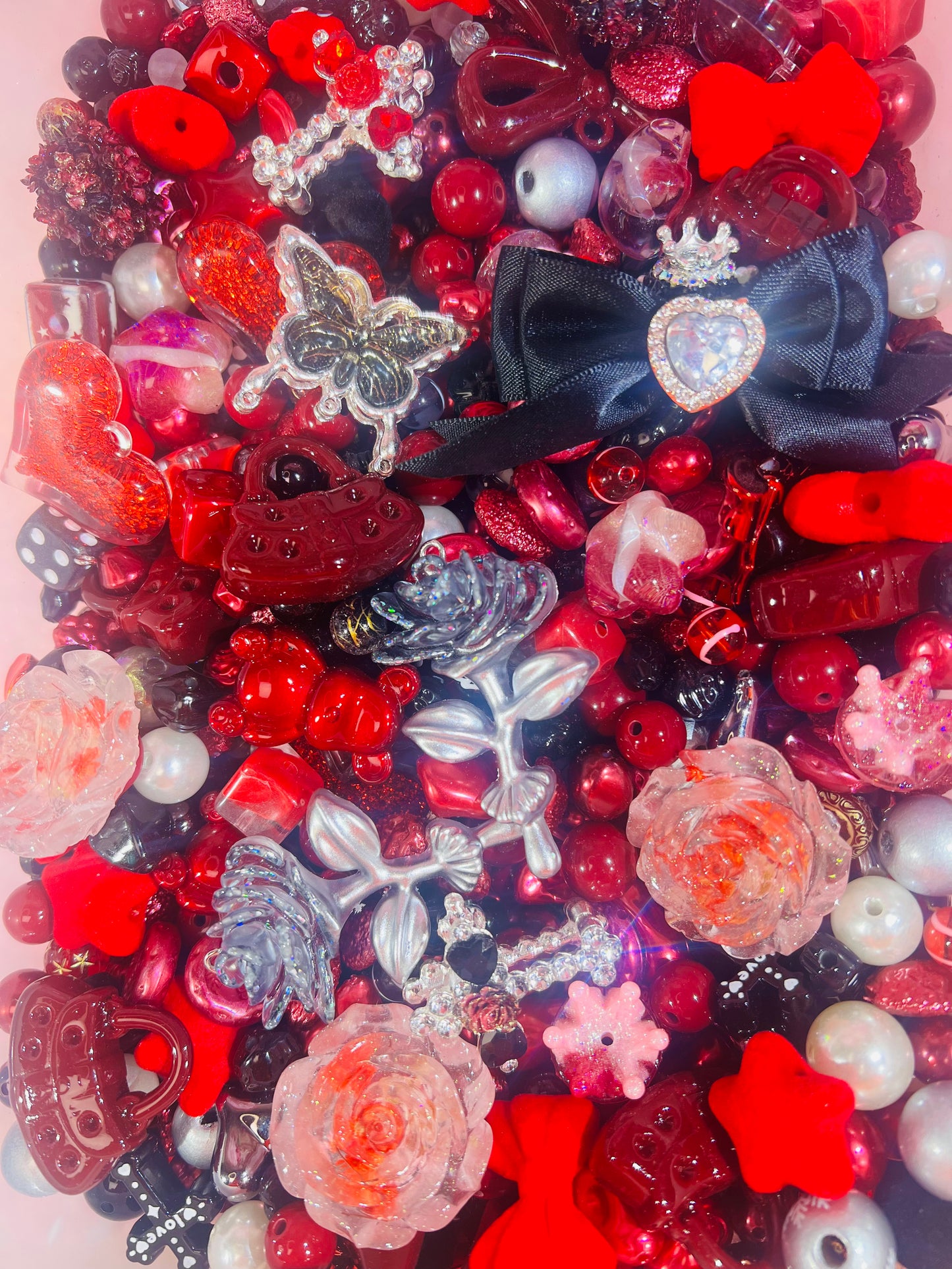 ビーズ掘り掘り〜赤いバラ