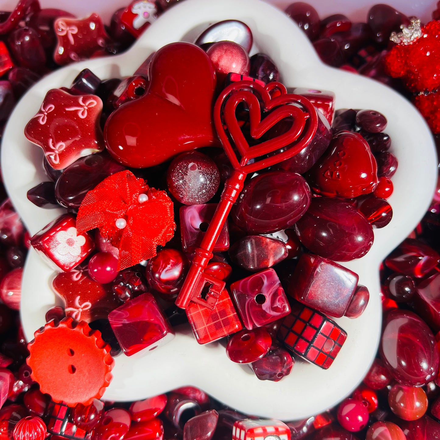 ビーズ掘り掘り〜アンゴラレッド～