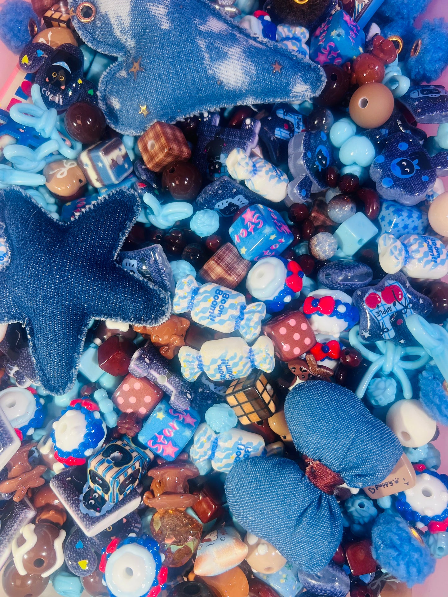 ビーズ掘り掘り〜デニム風